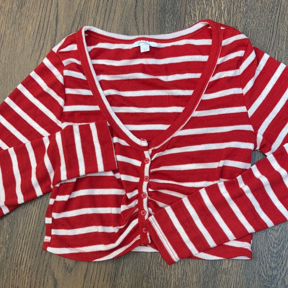 Colsie Striped Cropped Pajama Top  Size L